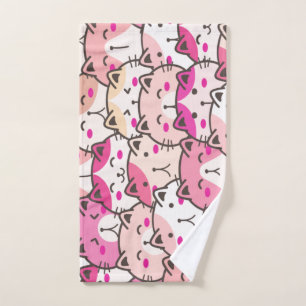 Cat Pattern Funny farbenfrohe Haustiere Tiere Handtuch