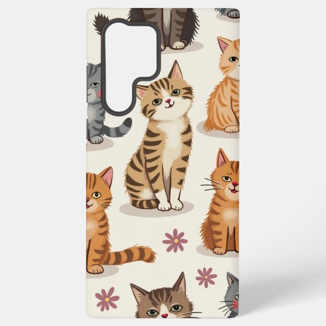 Cat Pattern Galaxy Case Samsung Galaxy Hülle (Rückseite)