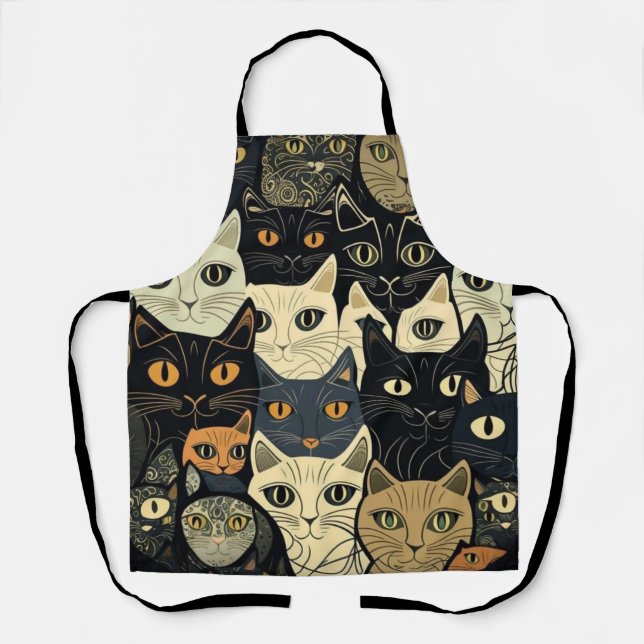 Cat Pattern Künstlerisch Schürze (Vorderseite)