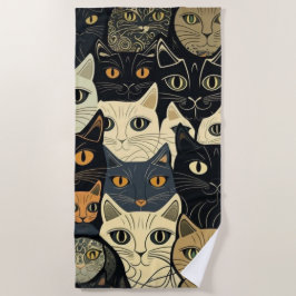 Cat Pattern Künstlerisch Strandtuch