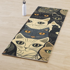 Cat Pattern Künstlerisch Yogamatte