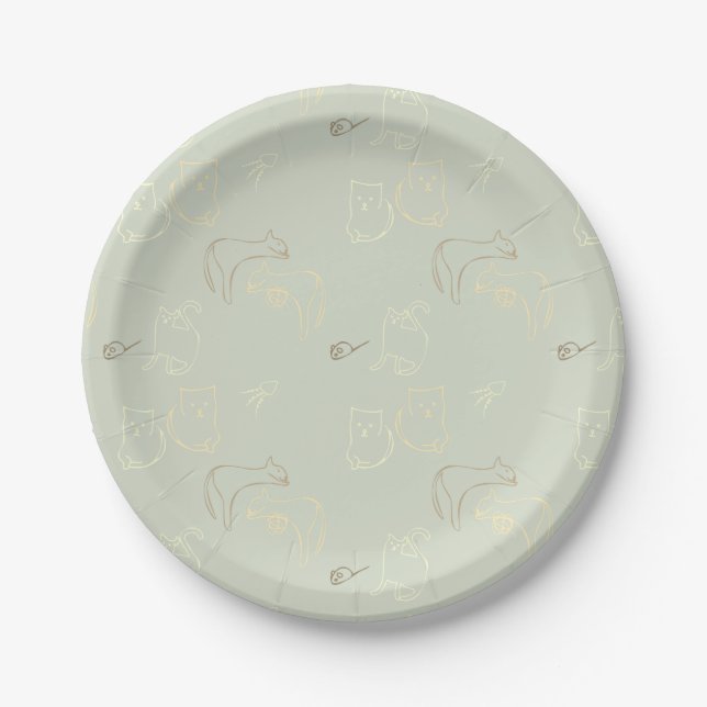 Cat Pattern Party Plate Pappteller (Vorderseite)