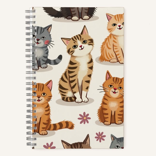 Cat Pattern Square Notepad Notizbuch (Vorderseite)