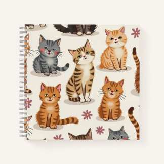 Cat Pattern Square Notepad Notizbuch