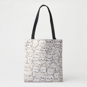 Cat Pattern Tote Bag Tasche