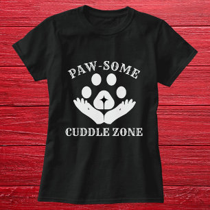 Cat Paw Cuddle Zone Funny Niedlich Modern Personal T-Shirt