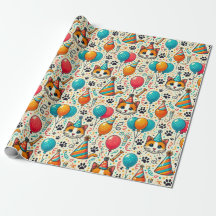 Cat Paw druckt Birthday Wrapping Paper