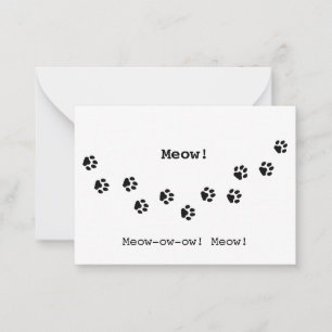 Cat Paw druckt das individuell anpassbare Fun Anim Mitteilungskarte