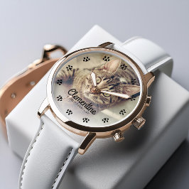 Cat Paw druckt Rahmen Foto Personalisiert Watch Armbanduhr