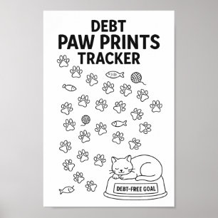 Cat Paw druckt Spar Challenge Tracker Poster