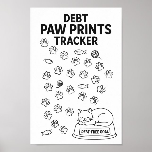 Cat Paw druckt Spar Challenge Tracker Poster (Vorne)