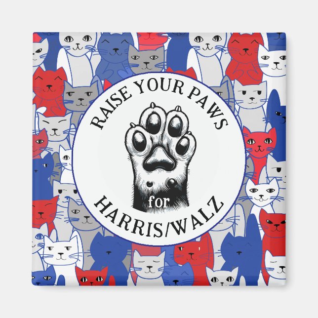 Cat Paw für Harris/Walz Design Magnet (Vorne)
