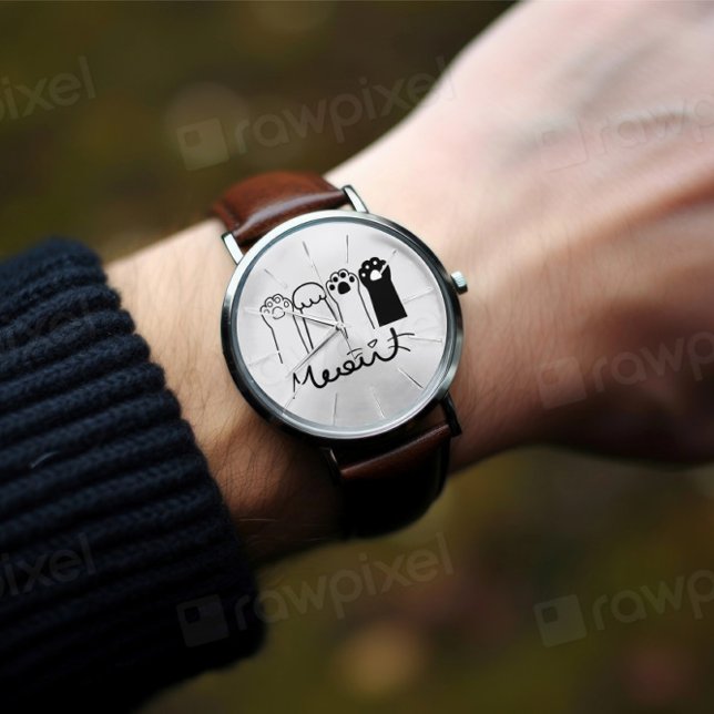 Cat Paw Niedlich Meow Design für Cat Lovers Armbanduhr (Von Creator hochgeladen)