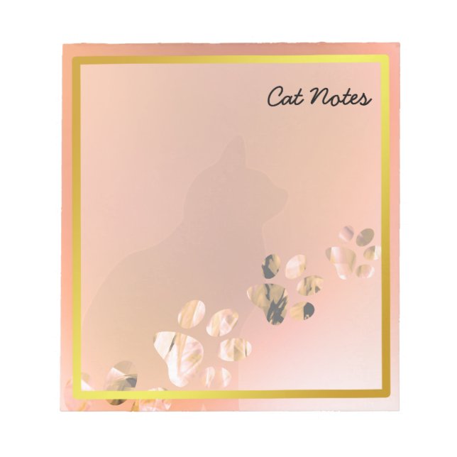 Cat Paw personalisieren Orangendrucke für Katzen-L Notizblock (Vorderseite)