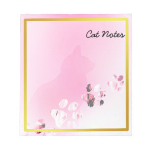 Cat Paw personalisieren rosa Prints für Katzen-Lie Notizblock