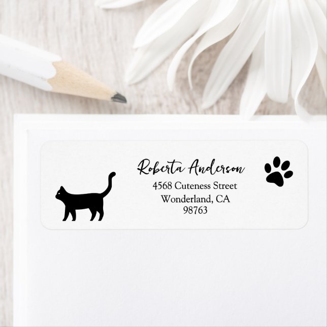 Cat Paw Print Address Labels, Return Address (Insitu)