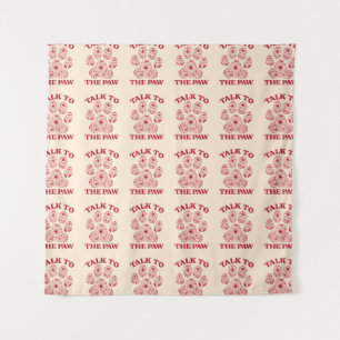 Cat Paw Print Funny Cat Meme Wandteppich