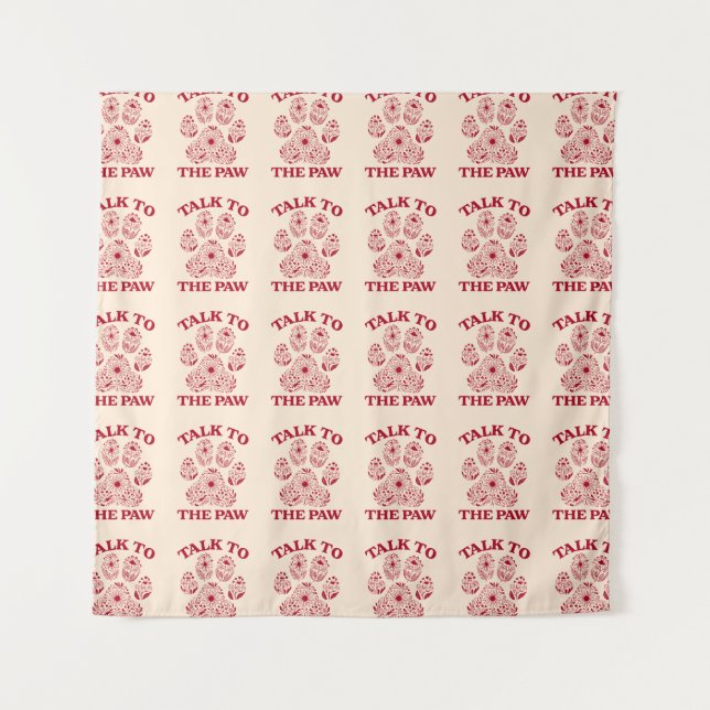 Cat Paw Print Funny Cat Meme Wandteppich (Vorderseite)