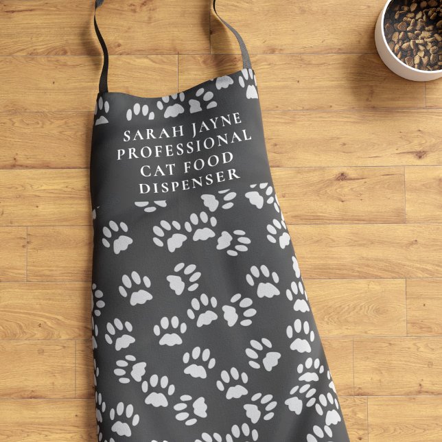 Cat Paw Print Pattern Funny Pet Lover Schürze (Available in 3 sizes)