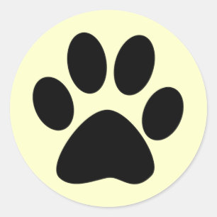 Cat Paw Print Runder Aufkleber