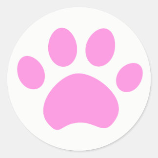 Cat Paw Print Runder Aufkleber
