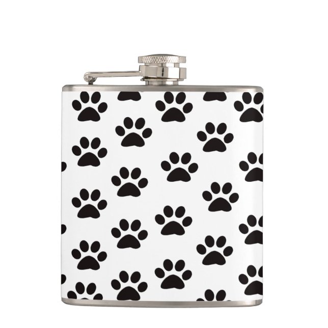 Cat Paw Prints Flask Flachmann (Vorderseite)