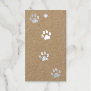 Cat Paw Prints Pet Friendly Custom Silver Geschenkanhänger