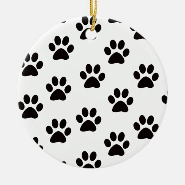 Cat Paw Prints Round Ornament (Vorne)