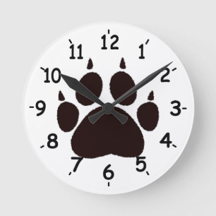 Cat Paw Prints Runde Wanduhr