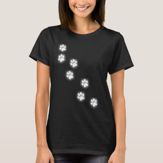 Cat paws Footprint house cat kitta Schwarz-weiß pa T-Shirt