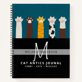 CAT-Paws für Monogramm für Notebooks mit Thread-Jo Notizbuch