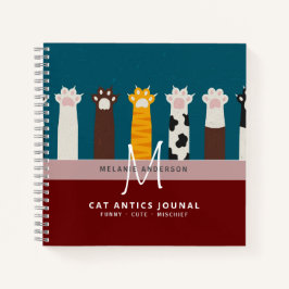 CAT-Paws für Monogramm für Notebooks mit Thread-Jo Notizbuch