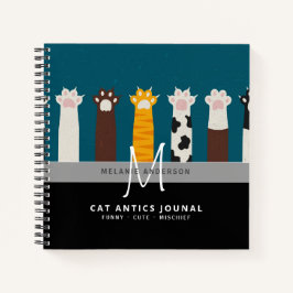 CAT-Paws für Monogramm für Notebooks mit Thread-Jo Notizbuch