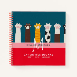 CAT-Paws für Monogramm für Notebooks mit Thread-Jo Notizbuch