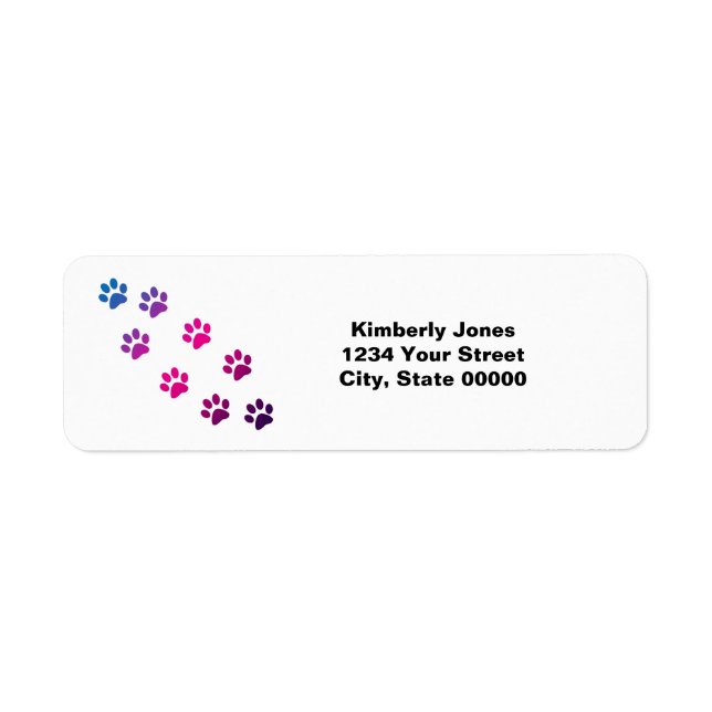Cat Paws Girly personalisieren Rücksendeadresse (Vorne)