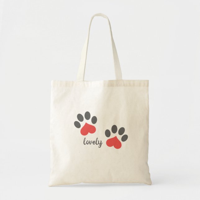 Cat Paws Individuelle Name Tote Bag Tragetasche (Vorne)