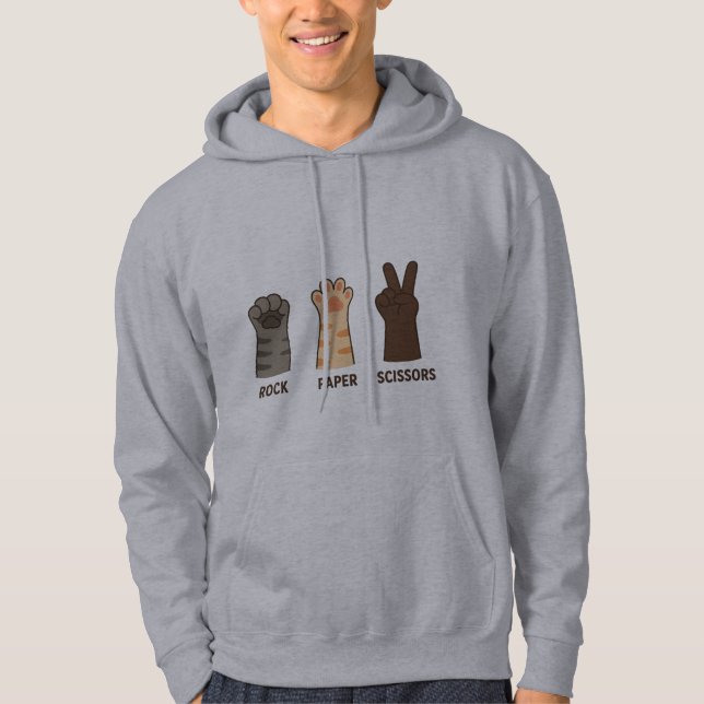 Cat Paws Rock Paper Scheren Hoodie (Vorderseite)