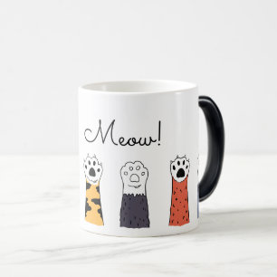 Cat Paws Schwarz-weiß Brown Meow Pet Liebhaber Verwandlungstasse