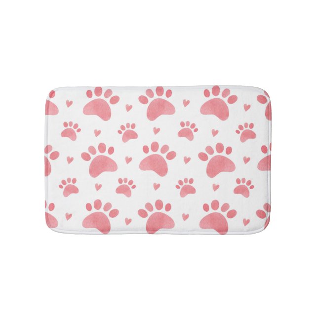 Cat Paws Watercolor-Muster Badematte (Vorderseite)