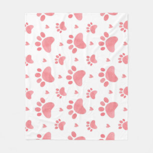 Cat Paws Watercolor-Muster Fleecedecke
