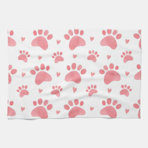 Cat Paws Watercolor-Muster Geschirrtuch