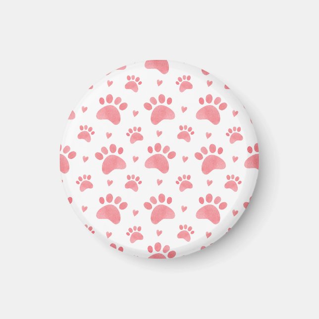 Cat Paws Watercolor-Muster Magnet (Vorne)