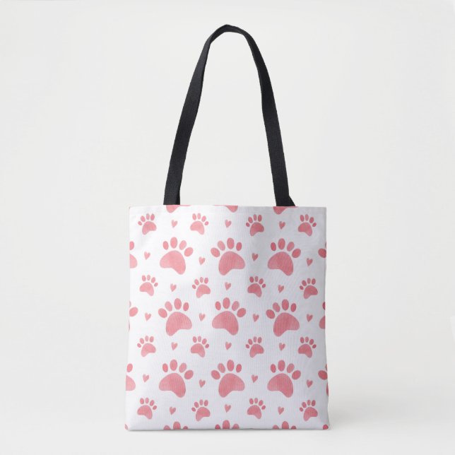 Cat Paws Watercolor-Muster Tasche (Vorderseite)