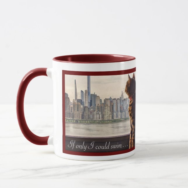 CAT PENSE NYC SKYLINE CAFÉ MUG (Gauche)