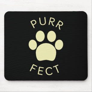 Cat Perfect Beige Purr Paw Print Mousepad