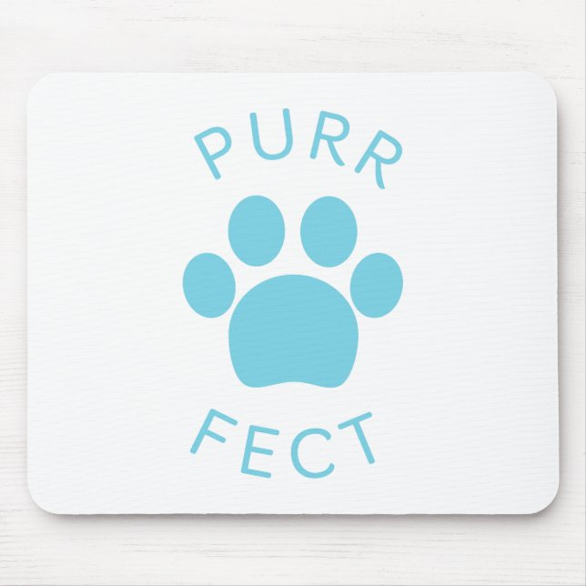 Cat Perfect Blue Purr Paw Print Mousepad (Vorne)
