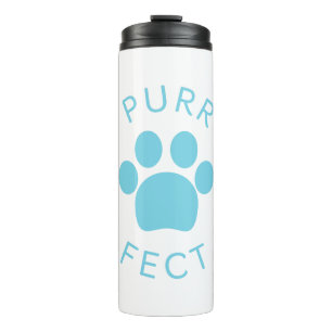 Cat Perfect Blue Purr Paw Print Thermosbecher