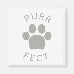 Cat Perfect Grey Purr PW Print Magnet