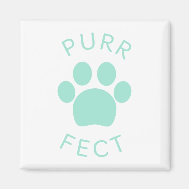 Cat Perfect Light Blue Purr Paw Print Magnet (Vorne)