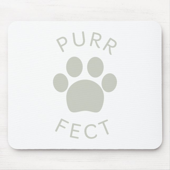 Cat Perfect Light Gray Purr Paw Print Mousepad (Vorne)